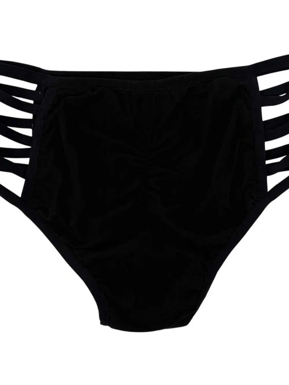 I Heart Raves 2 Piece Black Holographic Caged Halter Top & Bottoms Set| Festival - Picture 12 of 16